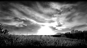 Облака над полем пейзаж - картинки для гравировки